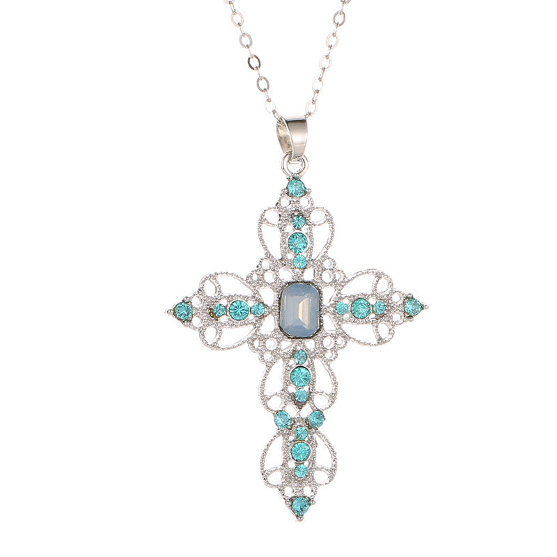 Wholesale Classic Cross Pendant Bohemian Hollow Collarbone Chain Jewelry Accessories
